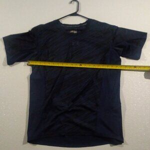 Men's Under Armour Heat Gear Fitted Athletic T-Shirt, Black/Blue, Size M